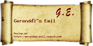 Gerendás Emil névjegykártya