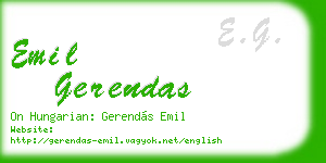 emil gerendas business card