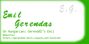 emil gerendas business card